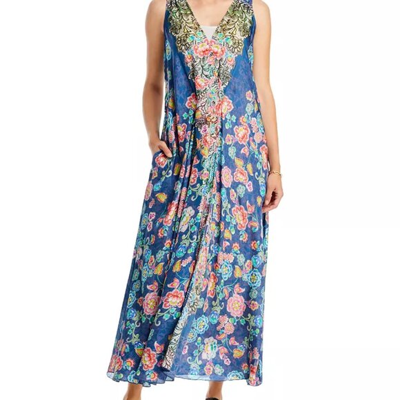 Johnny Was Dresses & Skirts - NWT Johnny Was Peppermint Adelia Silk Maxi Dress Large L